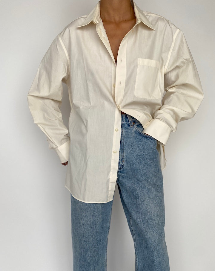 VINTAGE CREAM OVERSIZED SHIRT 2711