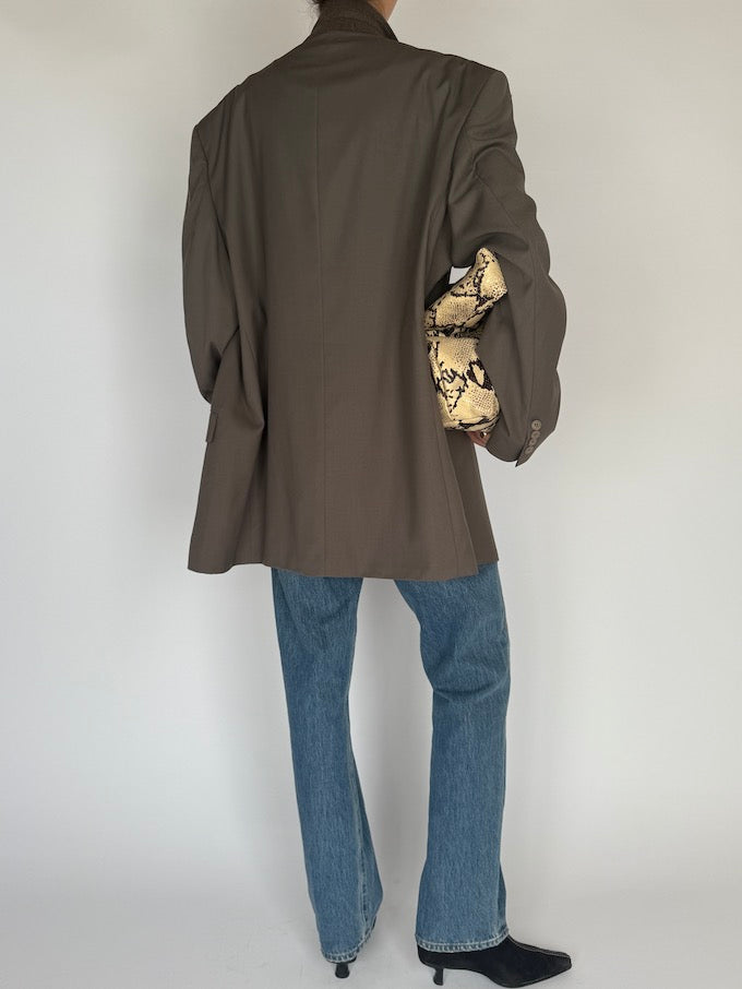 Vintage Oversized Blazer In Dark Sage 5784