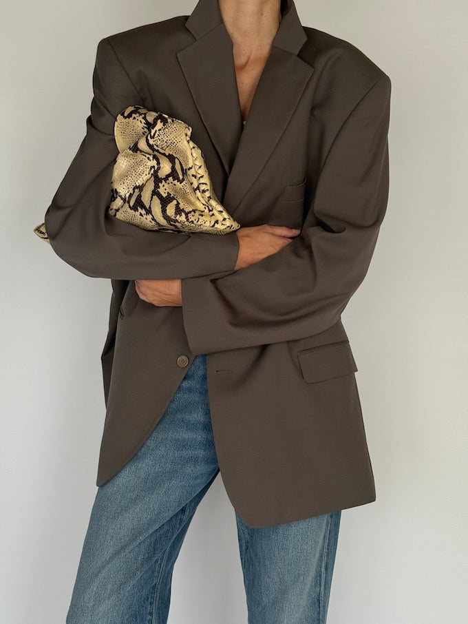 Vintage Oversized Blazer In Dark Sage 5784