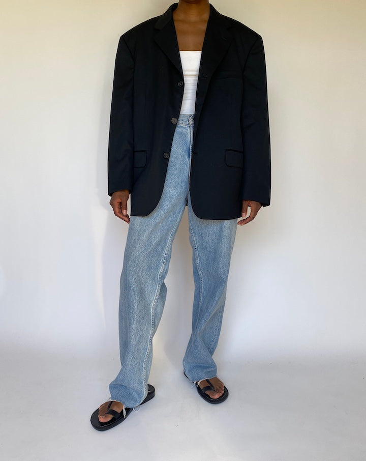 VINTAGE BLACK SINGLE BREASTED BLAZER 3732