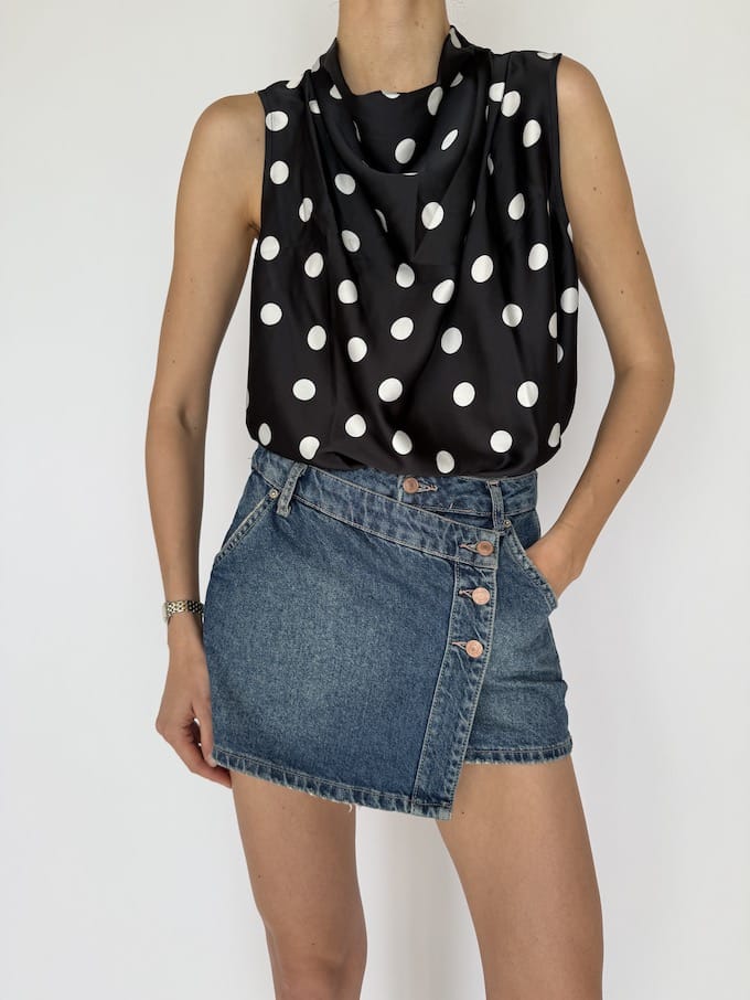 VINTAGE POLKA DOT TOP 5985