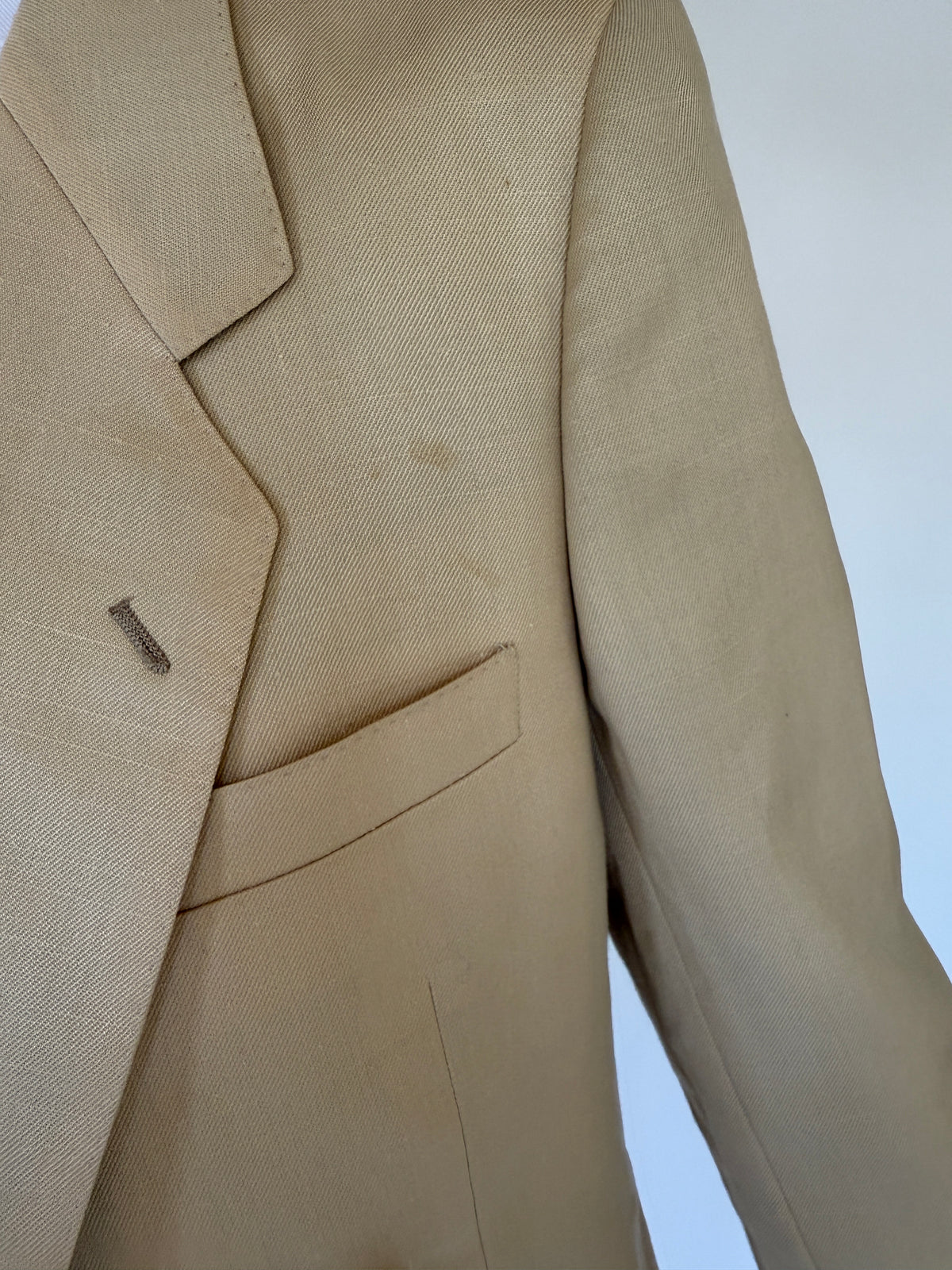 Vintage Double Breasted Blazer Beige 7727