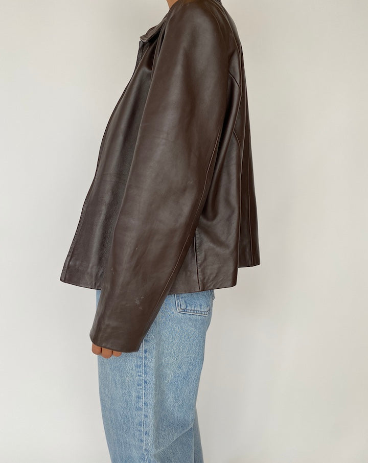 VINTAGE BROWN LEATHER JACKET 2718