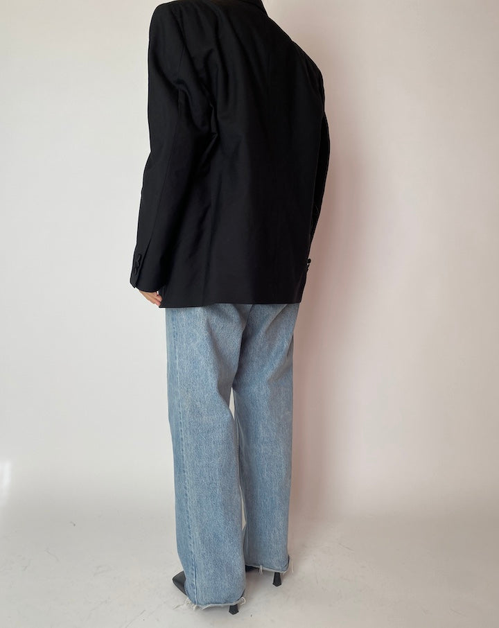 VINTAGE BLACK DOUBLE-BREASTED BLAZER 4191