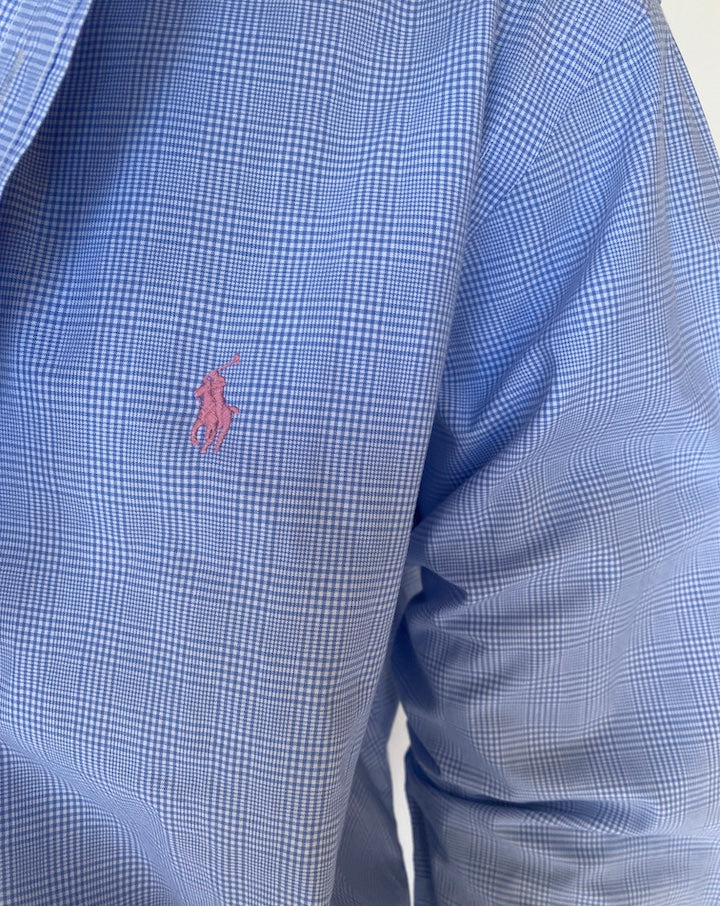VINTAGE BLUE CHECKED RALPH LAUREN SHIRT 3741
