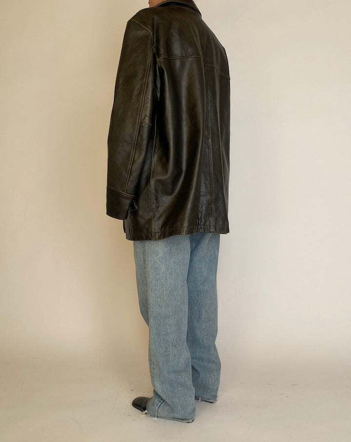 VINTAGE BLACK LEATHER JACKET 4607