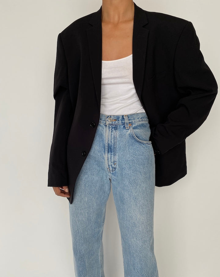 VINTAGE BLACK OVERSIZED BLAZER 2725