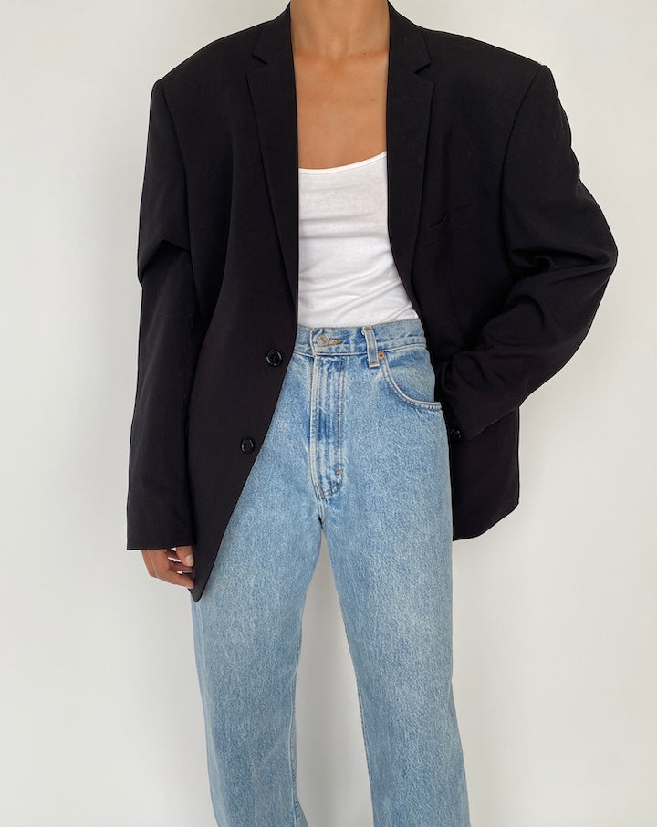VINTAGE BLACK OVERSIZED BLAZER 2725