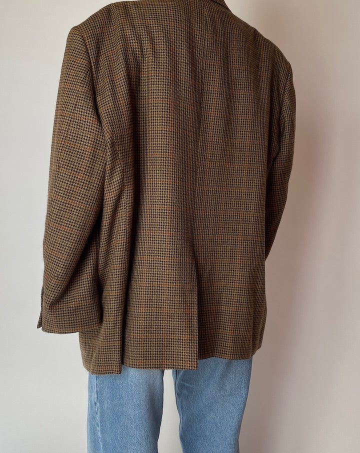 VINTAGE BROWN HOUNDSTOOTH BLAZER 4200