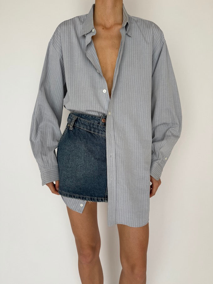 VINTAGE OVERSIZED STRIPED SHIRT BLUE 5955