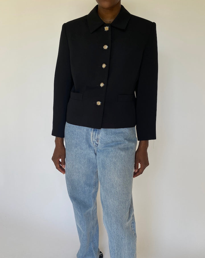 VINTAGE BLACK BLAZER 3756