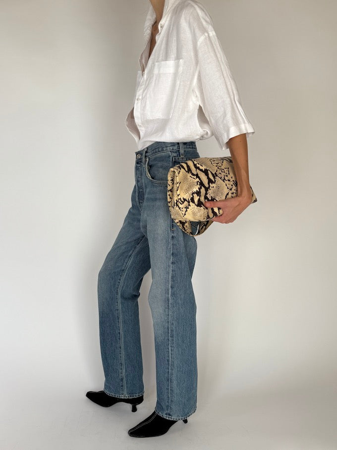 Vintage Linen Short-Sleeve Shirt White 6208