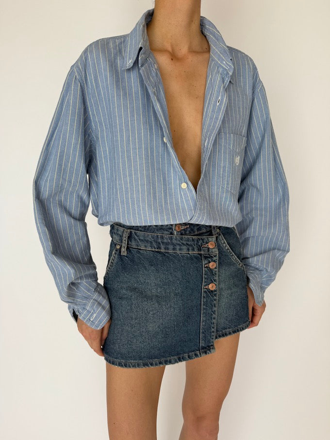 Vintage Striped Shirt Blue 6001