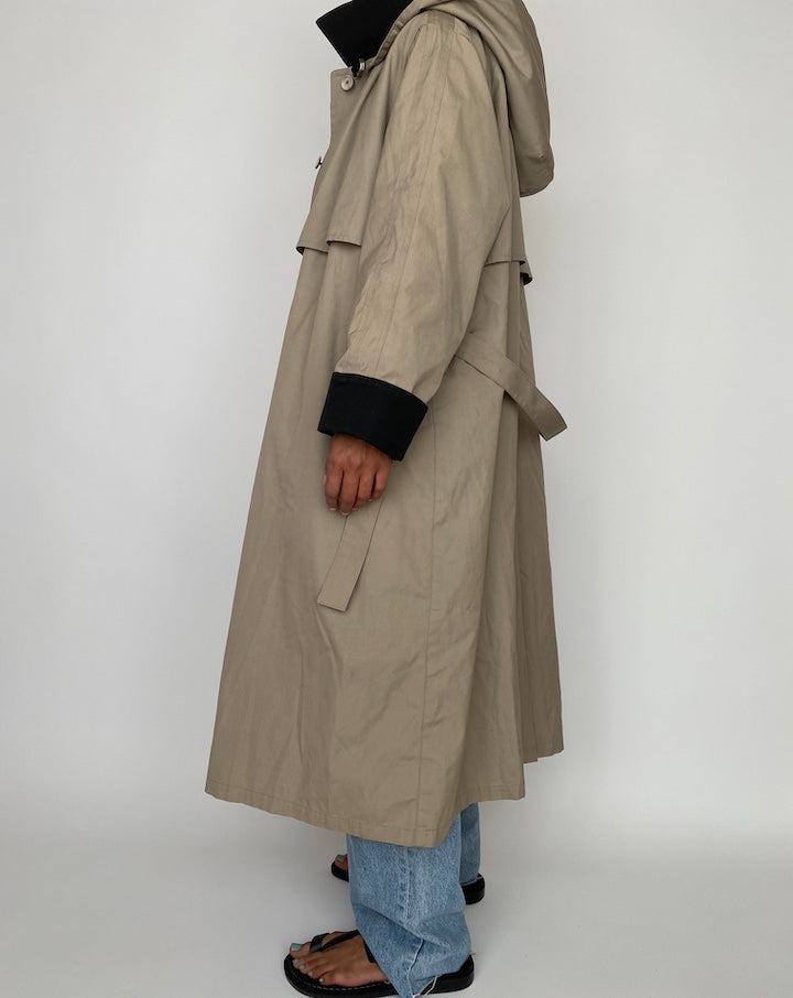 VINTAGE OVERSIZED LONG GREY TRENCH COAT 2739