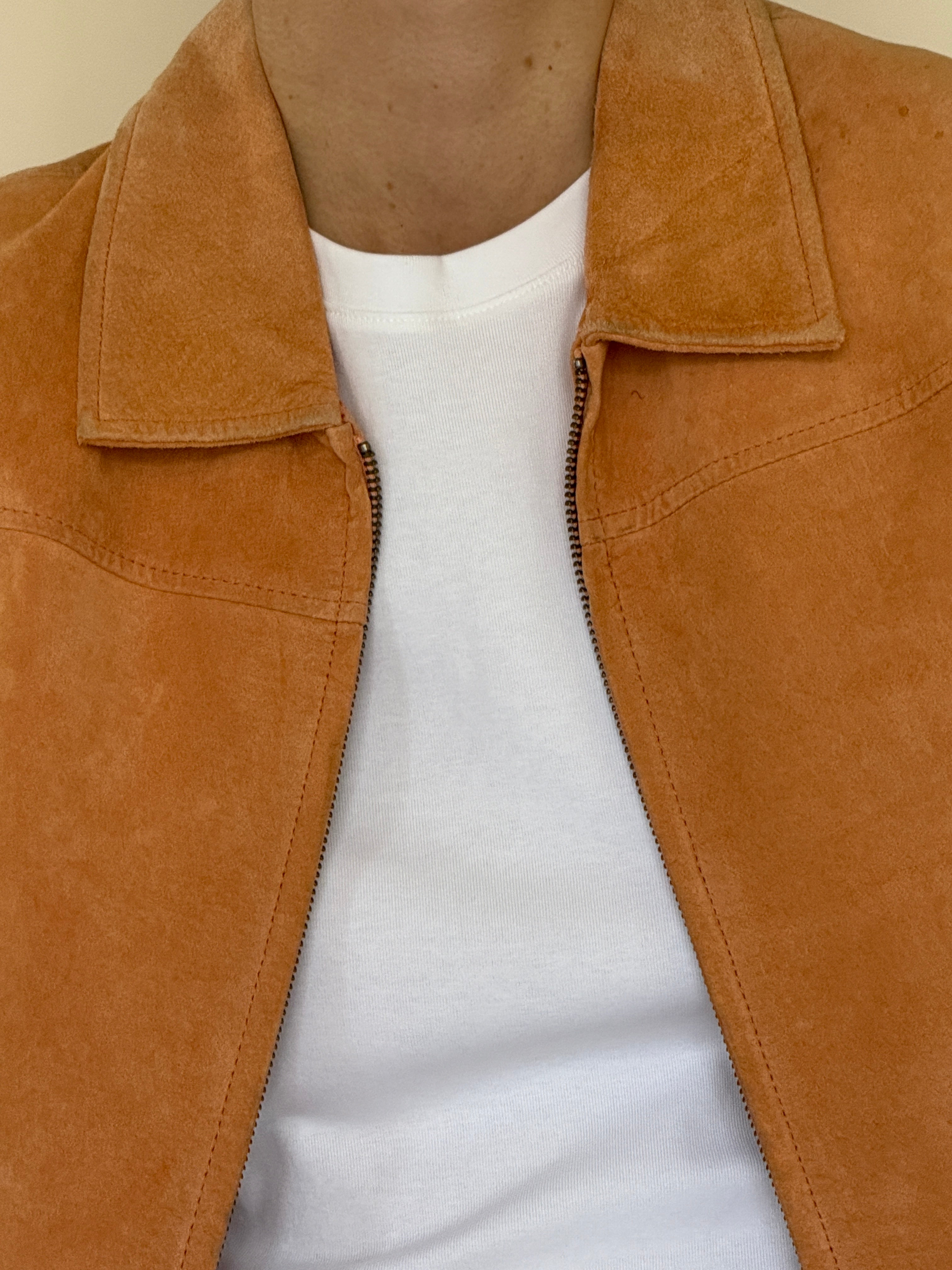 Vintage suede jacket collar detail