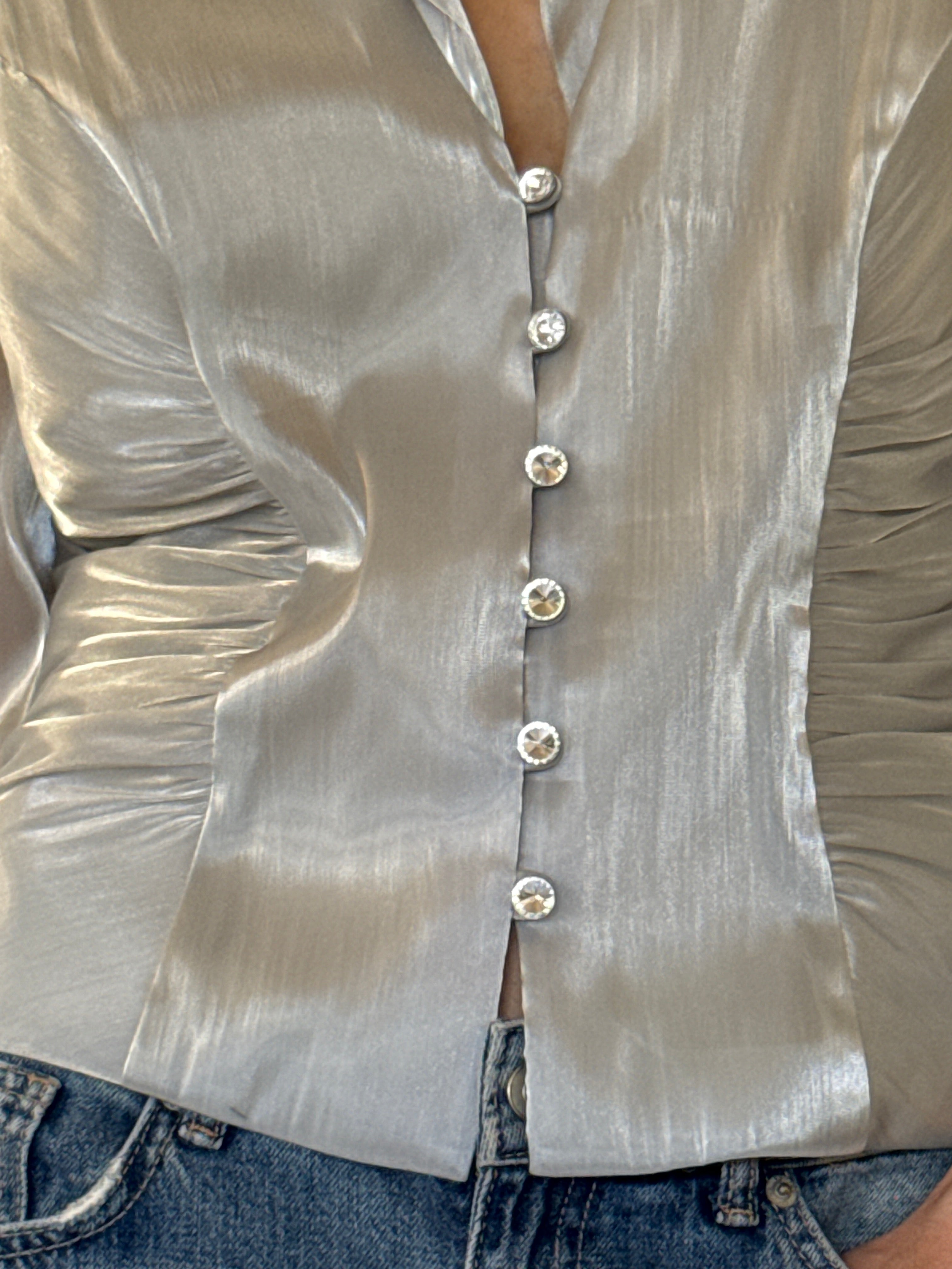 Vintage crystal button detail