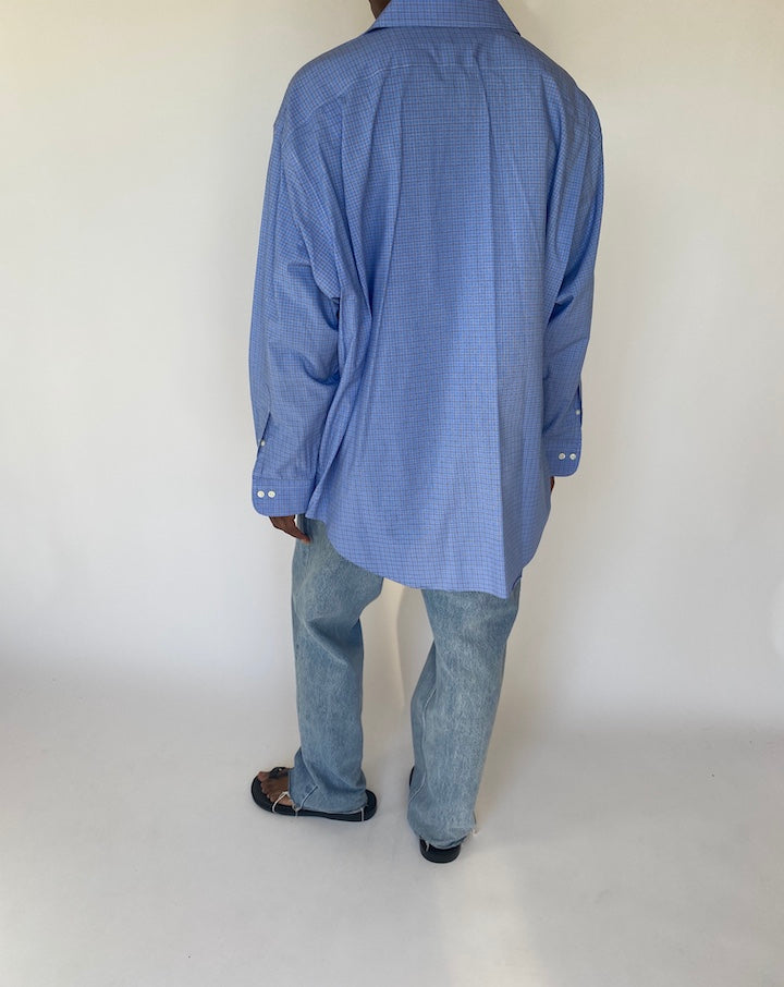 VINTAGE BLUE CHECKED RALPH LAUREN SHIRT 3768