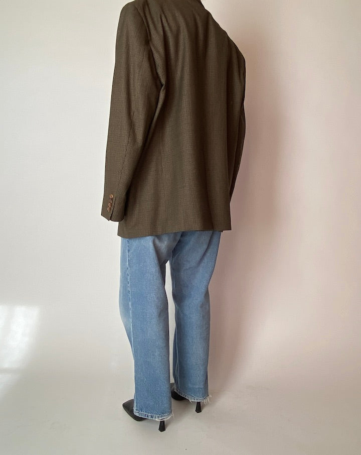 VINTAGE BROWN HOUNDSTOOTH RALPH LAUREN BLAZER 4210