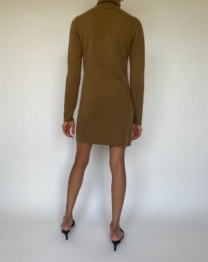 VINTAGE BROWN CASHMERE DRESS 866