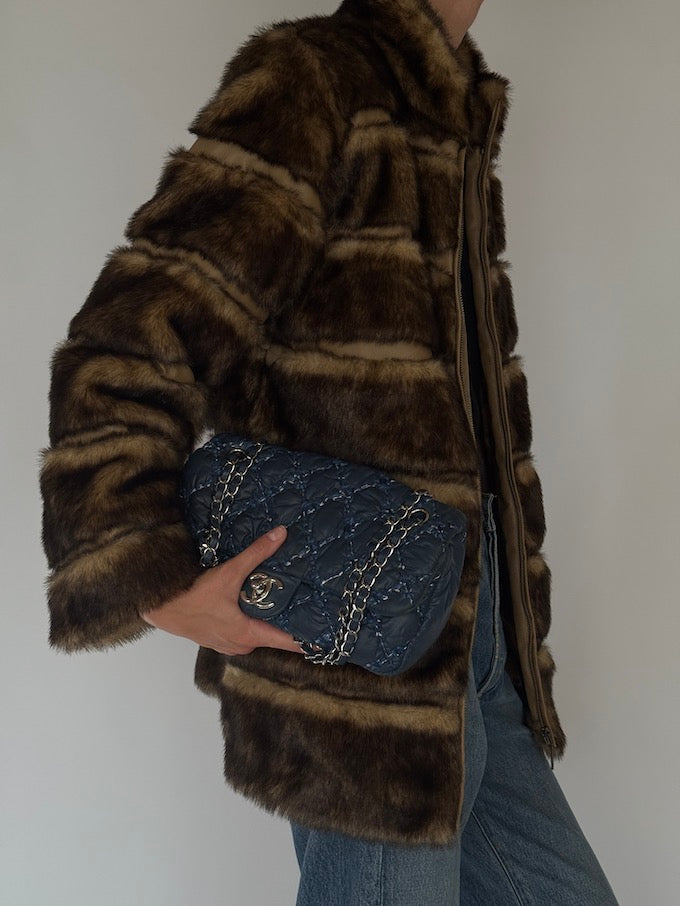 Vintage Brown Faux Fur Jacket 6565