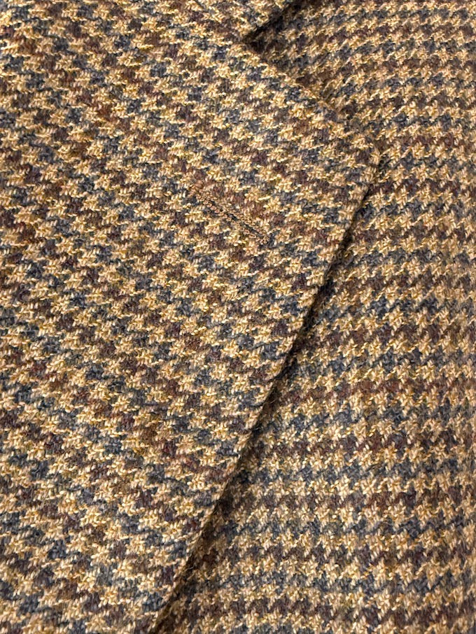 Vintage Houndstooth Blazer In A Wool & Cashmere Blend Brown 5992