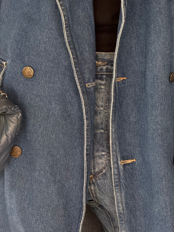 Vintage Denim Trench Coat 6567