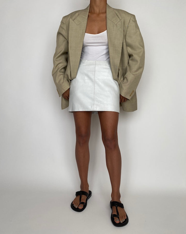 VINTAGE OVERSIZED BEIGE DOUBLE BREASTED BLAZER 2752