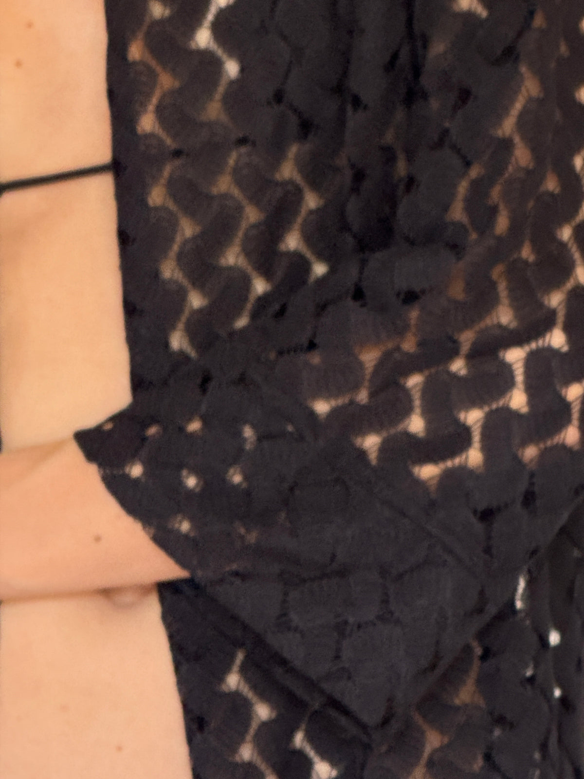 Vintage black lace swim cover up sleeve detail
