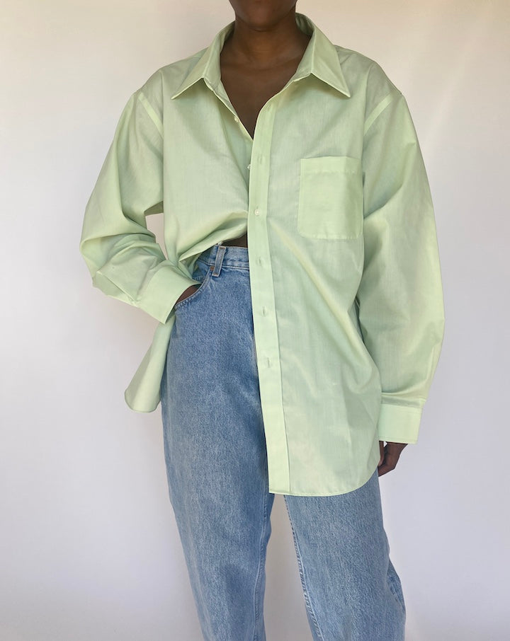 VINTAGE LIGHT GREEN BUTTON DOWN SHIRT 3780