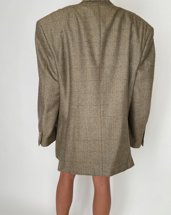 VINTAGE OVERSIZED BEIGE WOOL BLAZER 2753