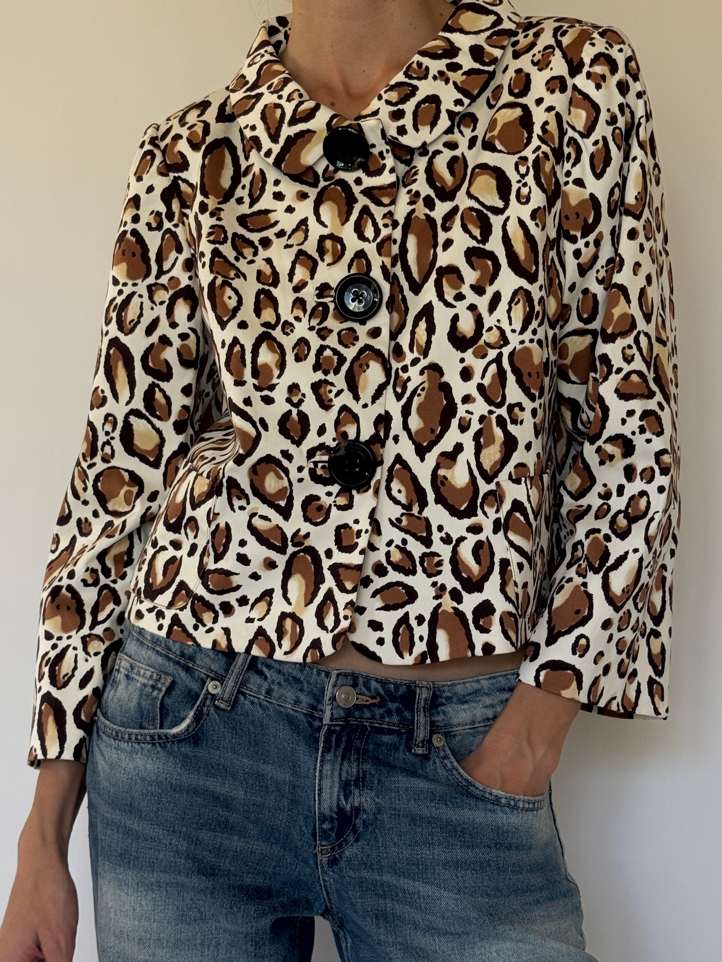Vintage leopard print fabric close-up