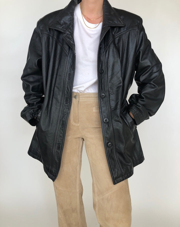 VINTAGE BLACK LEATHER JACKET 276