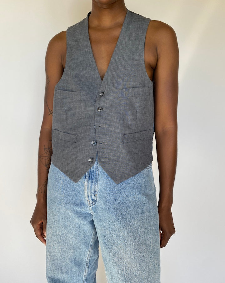 VINTAGE GREY VEST 3785