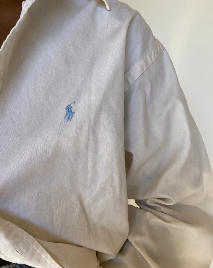 VINTAGE WHITE OVERSIZED RALPH LAUREN SHIRT 3786