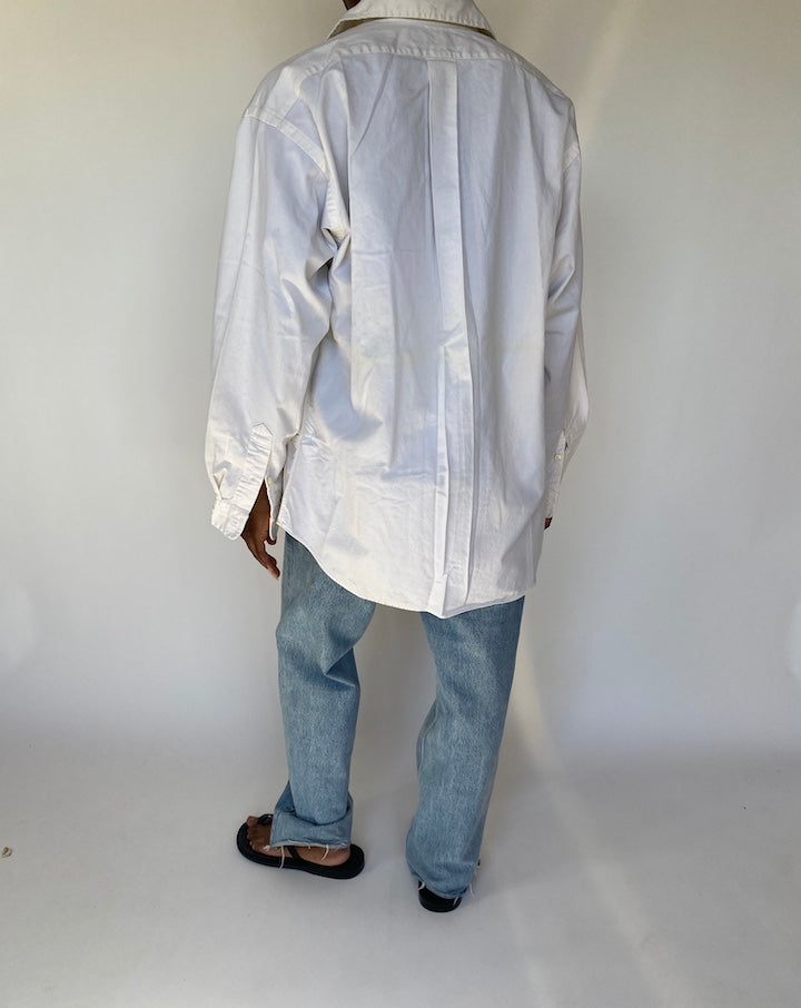 VINTAGE WHITE OVERSIZED RALPH LAUREN SHIRT 3786
