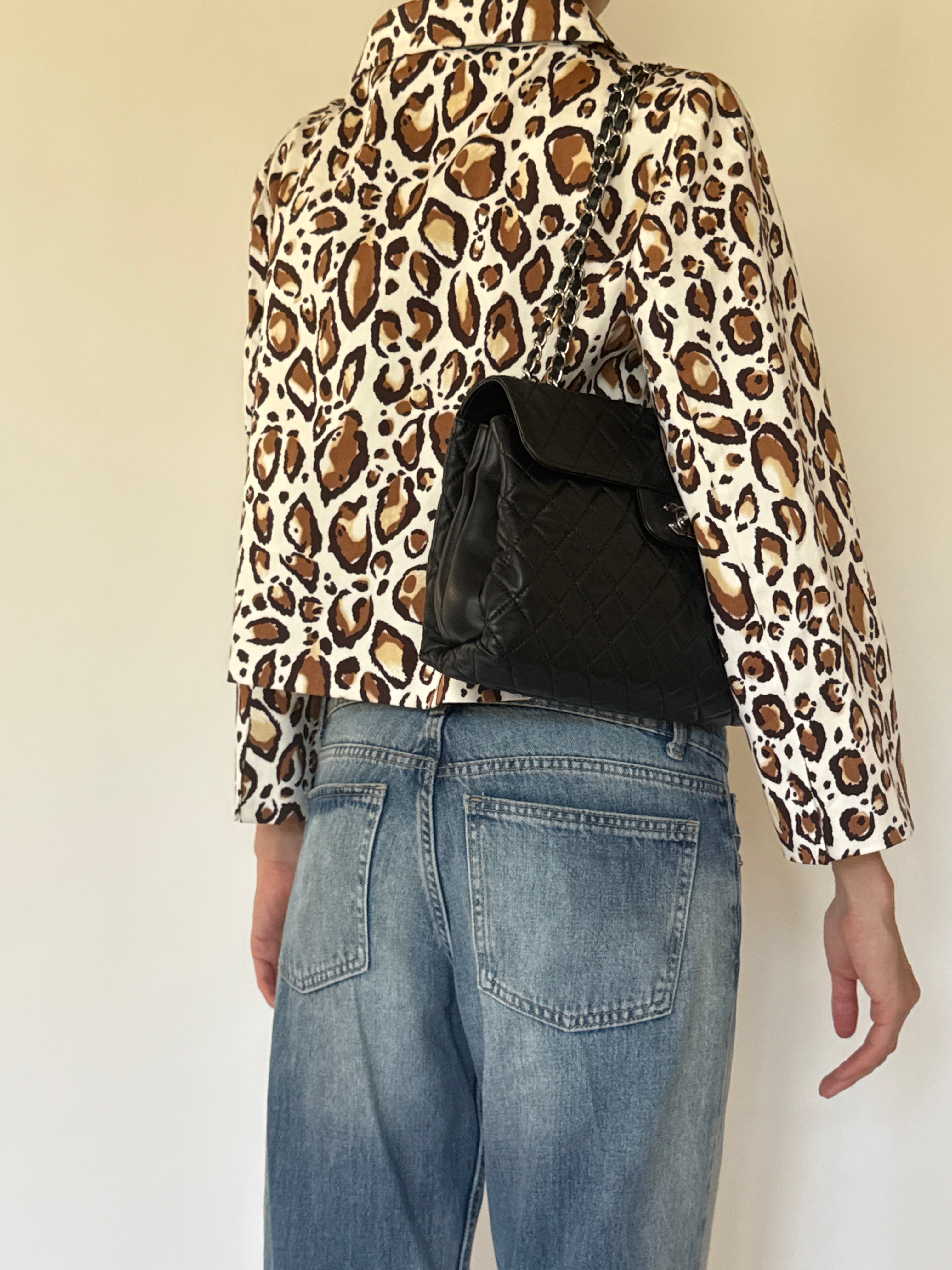 Vintage leopard print jacket back view