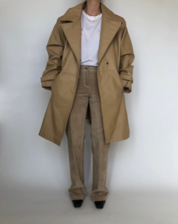 VINTAGE GORGEOUS BEIGE LEATHER JACKET 278