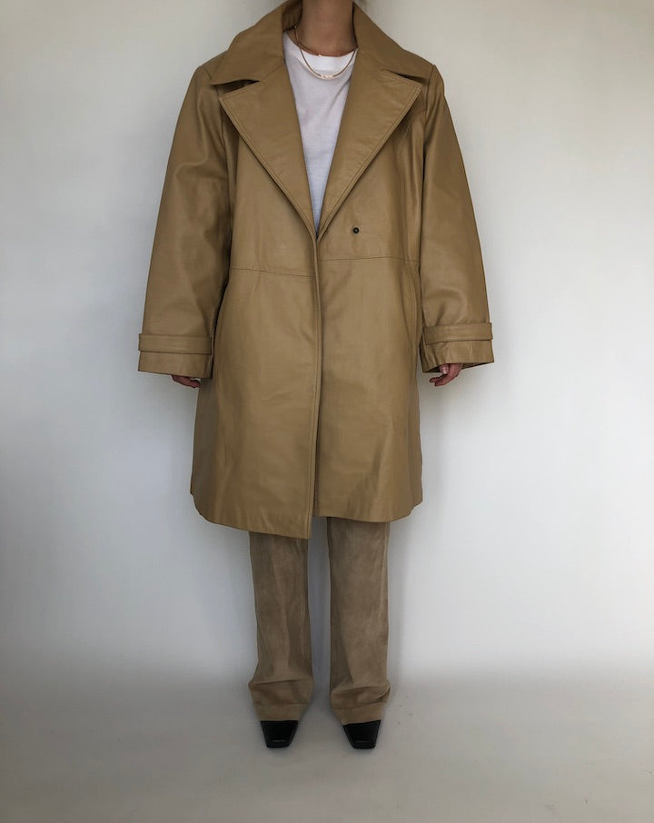 VINTAGE GORGEOUS BEIGE LEATHER JACKET 278