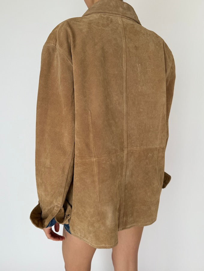 VINTAGE SUEDE LEATHER JACKET TAN 5987