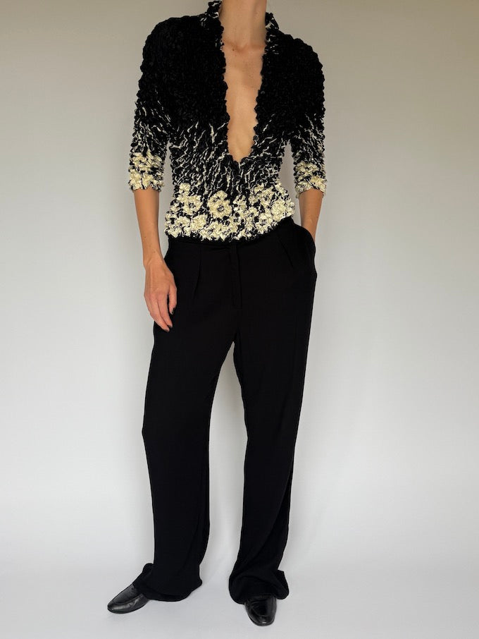 Vintage two-tone popcorn top 6253