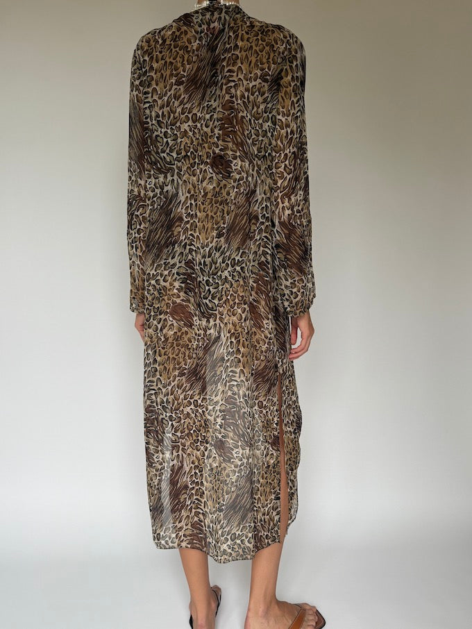 Vintage Leopard Print Swim Cover-up