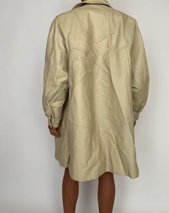 VINTAGE BEIGE LEATHER JACKET 2763