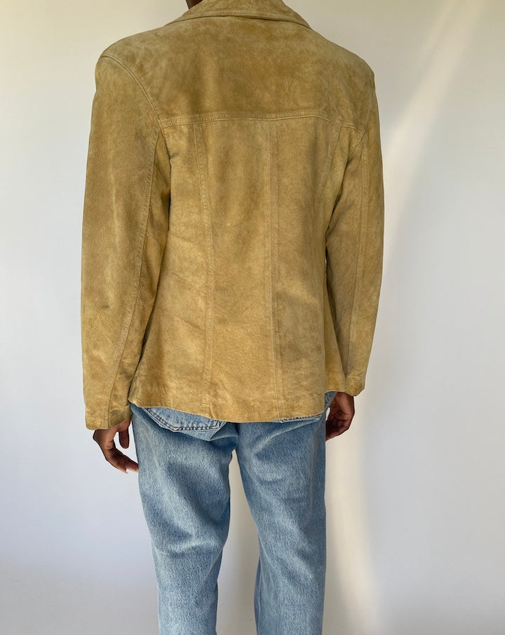 VINTAGE BEIGE SUEDE LEATHER JACKET 3456