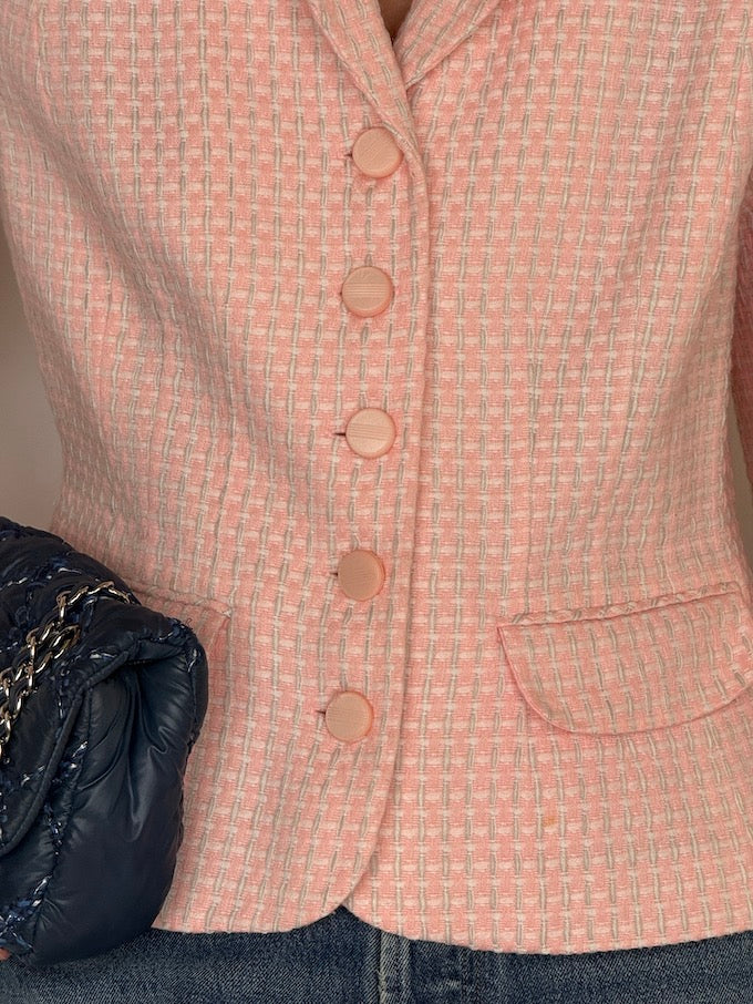 Vintage Pink Tweed Blazer 6574