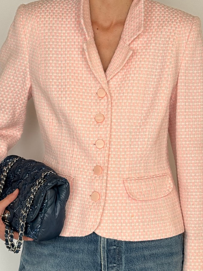 Vintage Pink Tweed Blazer 6574