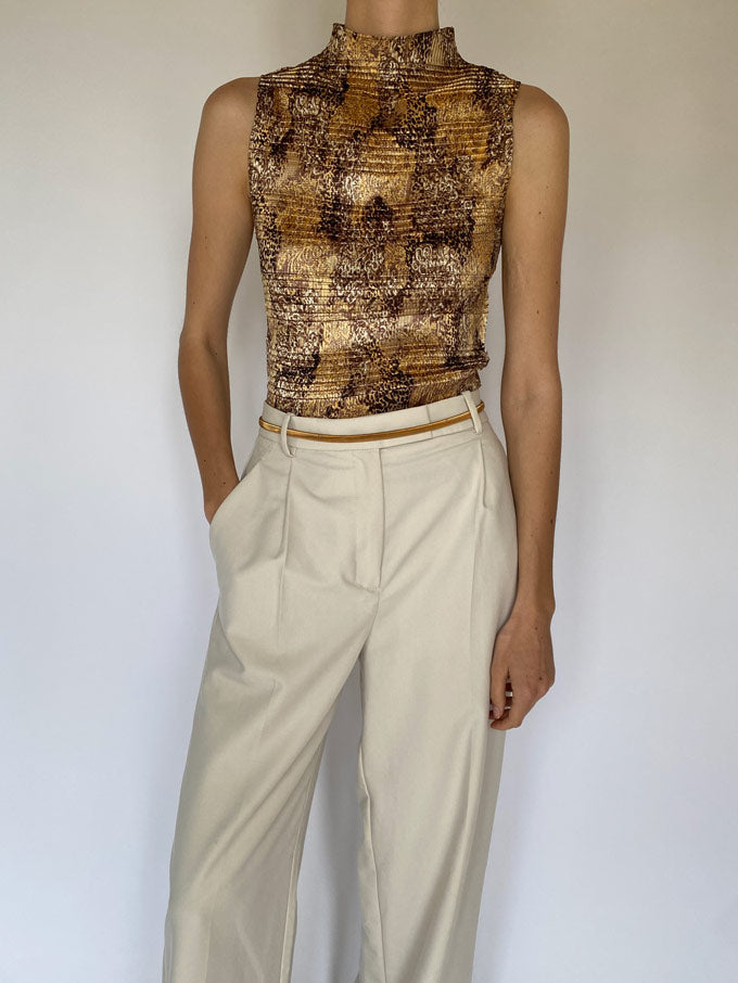 Vintage textured turtleneck tank 5551
