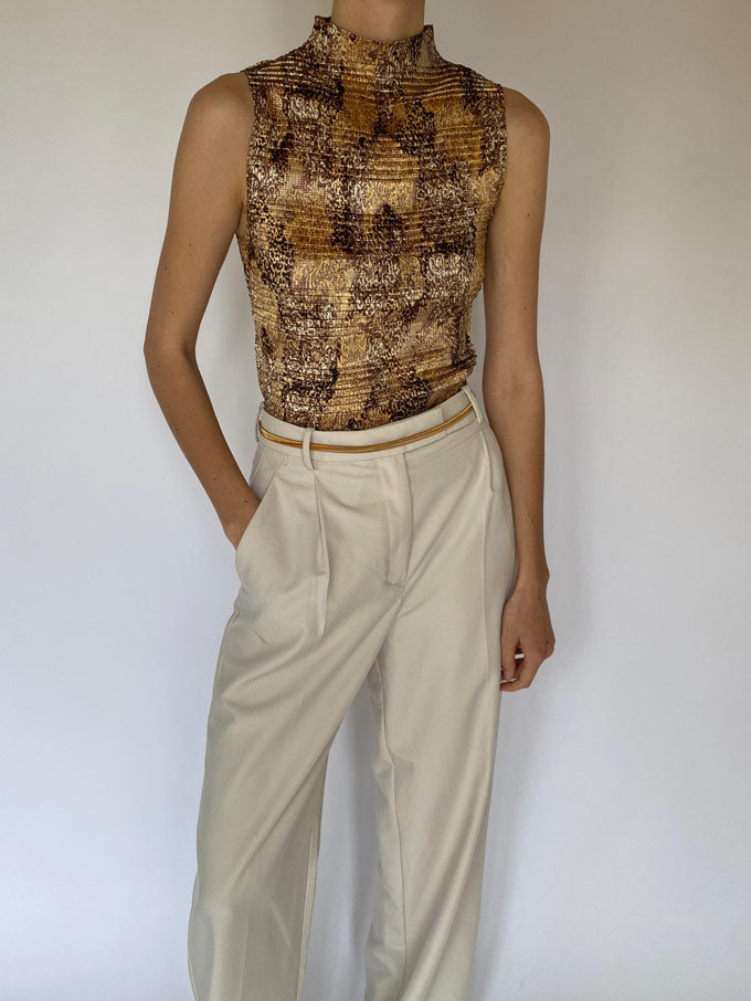 Vintage textured turtleneck tank 5551