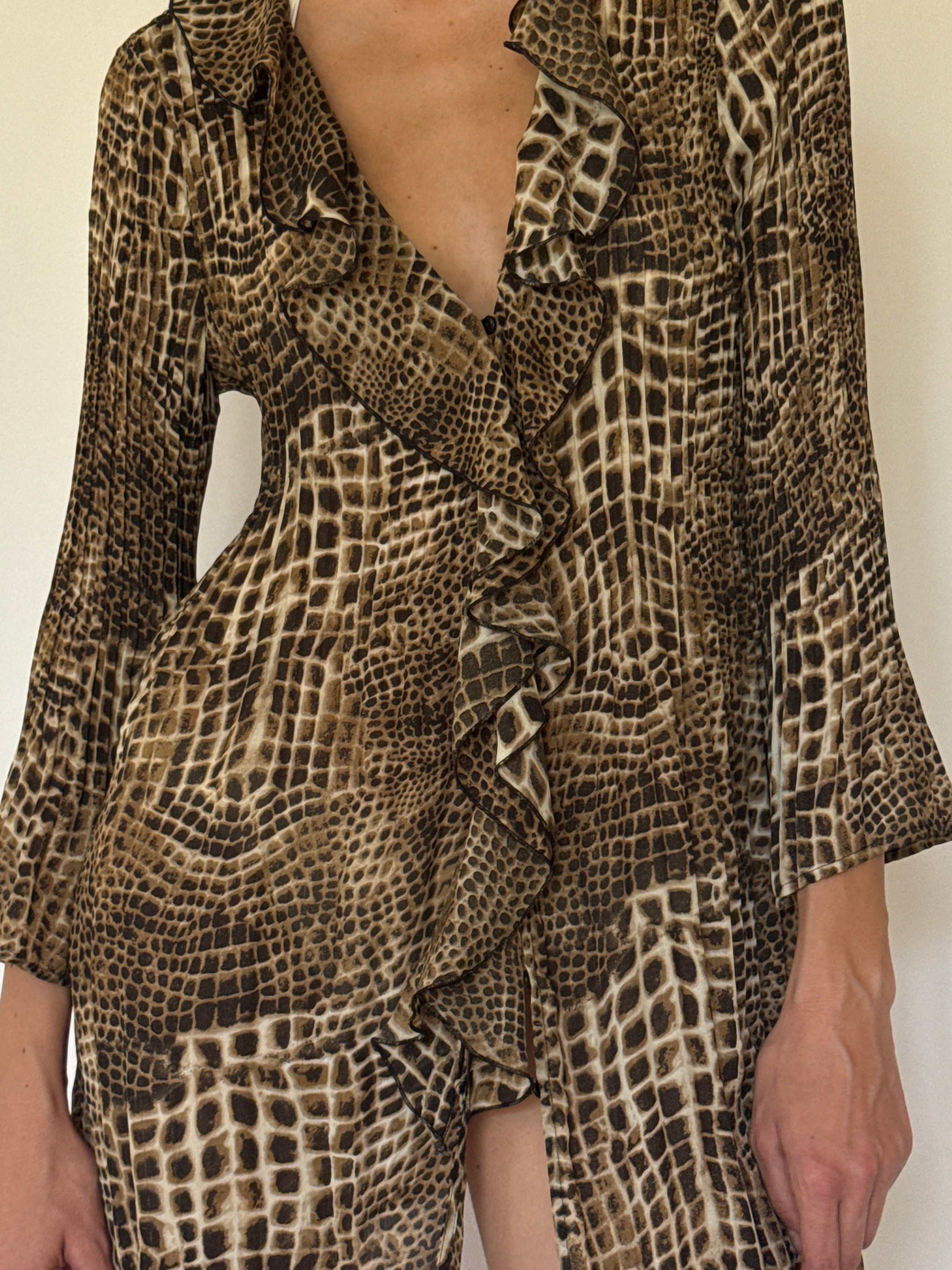 Vintage animal print swim cover-up front view