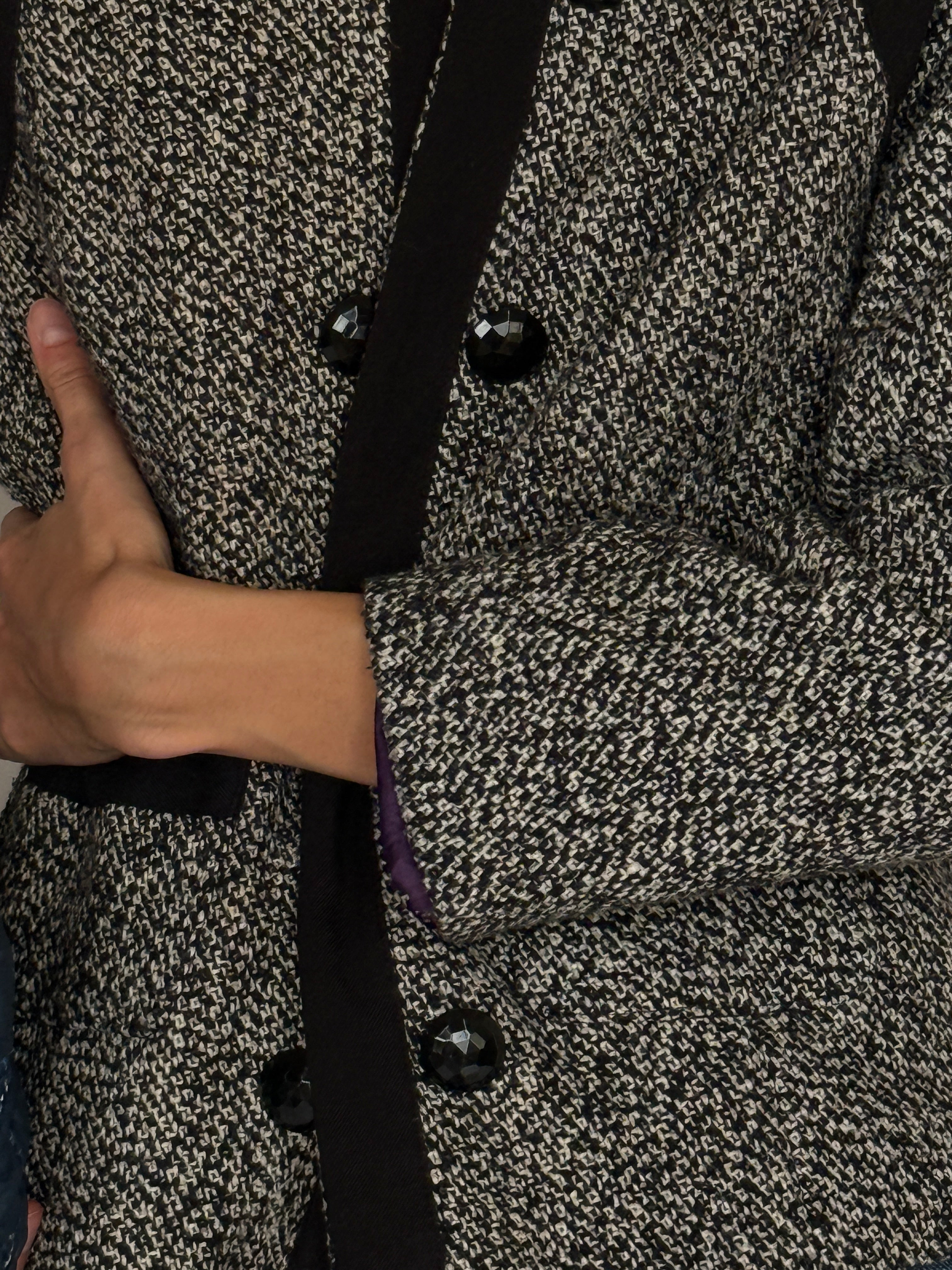 Vintage Tweed Jacket Black & Cream 6575