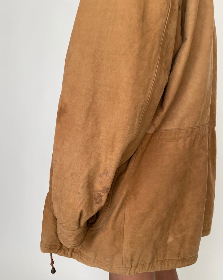 VINTAGE BROWN OVERSIZED LEATHER JACKET 2766
